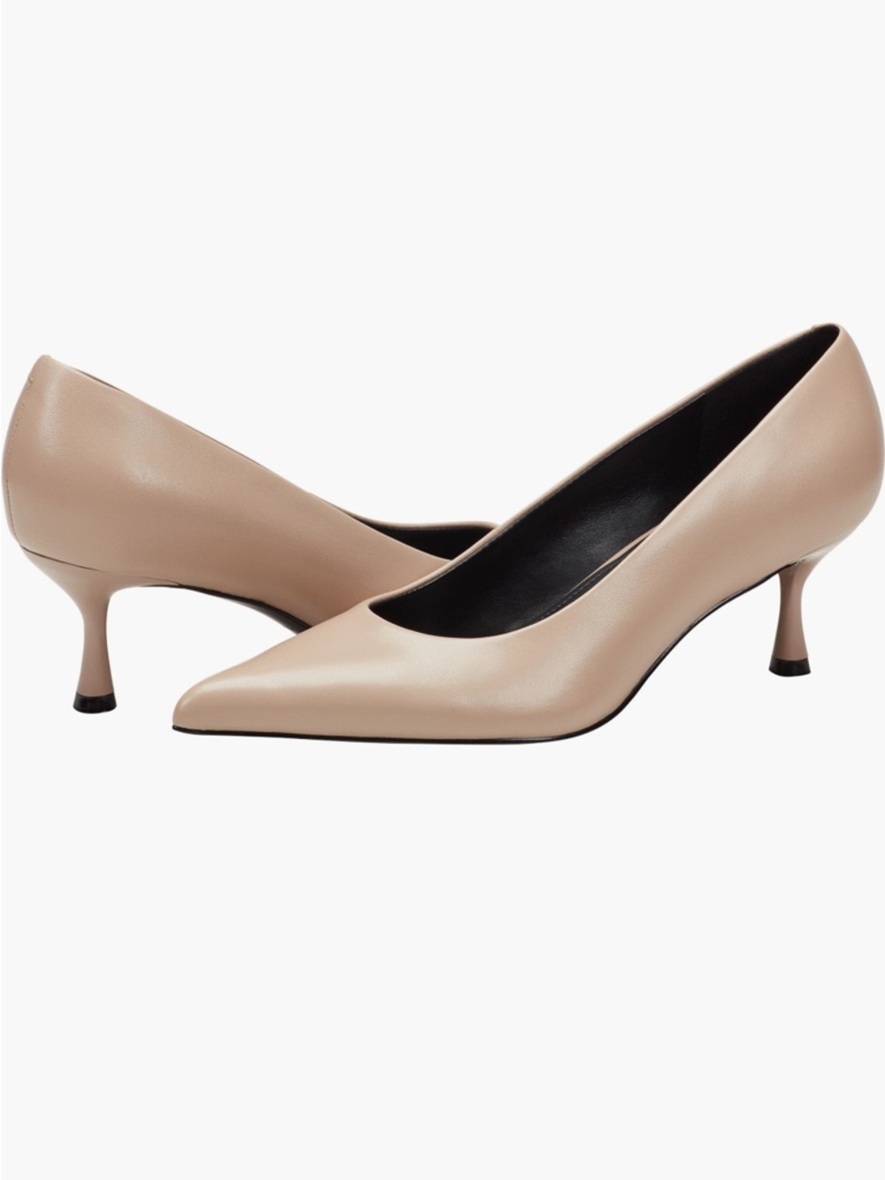 New Marc Fisher LTD Rinnie Pointed Toe Kitten Heel Pumps in Nude